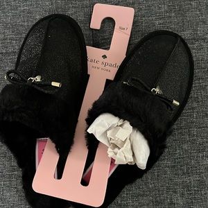 Kate Spade black slippers - still in box